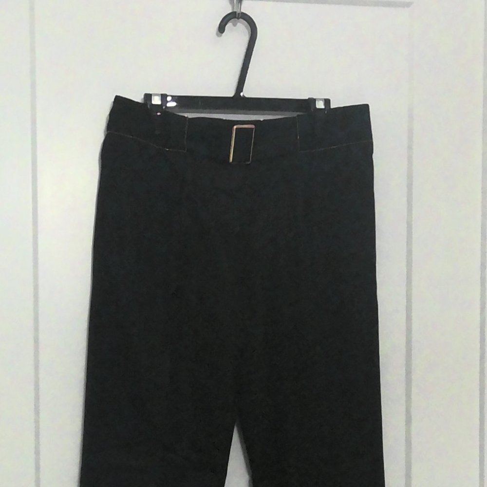 CHANEL; Size 38 Black Pants with fine Gold Detailing